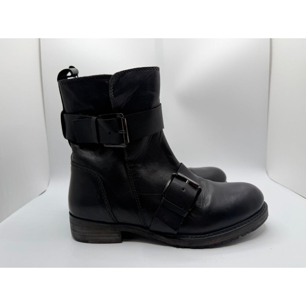Vintage Foundry Co. Biker Bobbi Boots Women 8 Black Chunky Ankle Combat Shoes - Picture 9 of 16